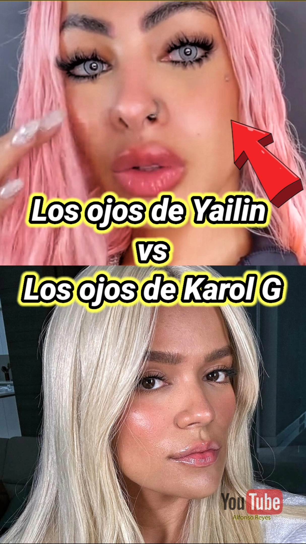 Los ojos de Yailin vs Los ojos de Karol G. #karolg #yailin #yailinlamásviral