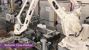 Top Load Robotic Case Packer for Shrink Bundled Packs of Personal Care Bottles | Clearpack