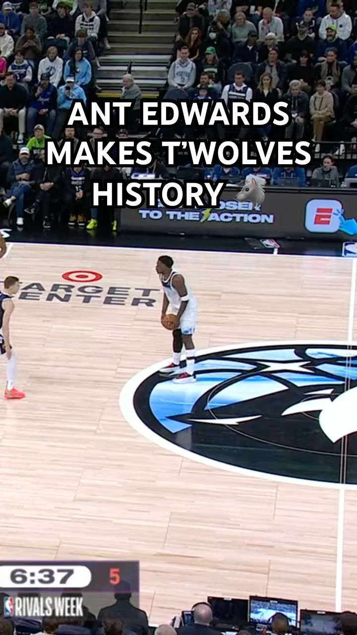 Anthony Edwards passes KAT (975) for 1st on the Wolves All-Time three pointers list with 976 ‼️