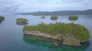 RAJA AMPAT in West Papua, Indonesia. Some of the beautiful bays and islets on Gam Island