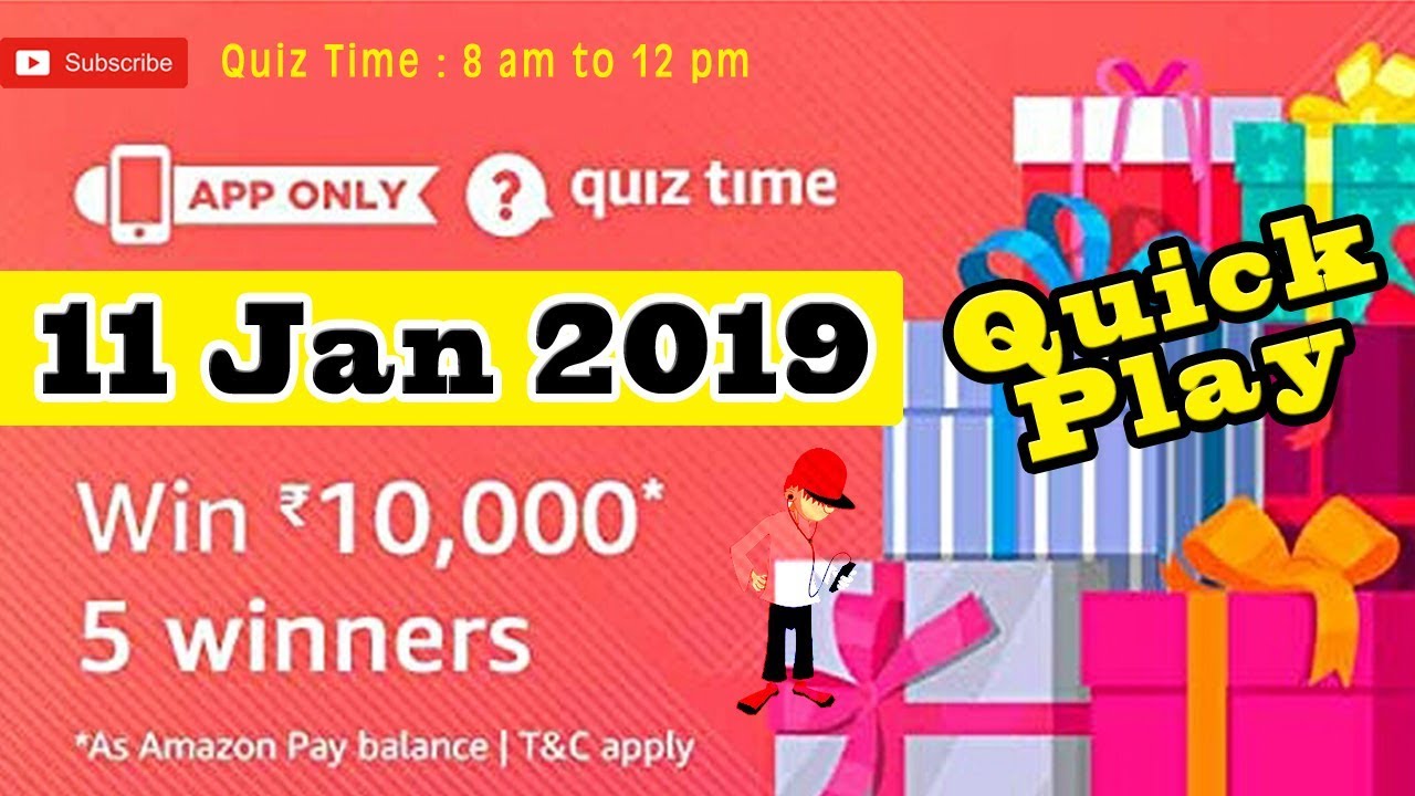 Amazon Quiz Answers Today | 11 January 2019 | Win Rupees ₹10000
