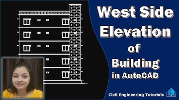 How to draw West Side Elevation of a Multi-Storey Building in AutoCAD || Building #2