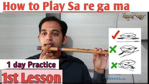 Flute 1st lesson How to Play sa re ga ma On flute How to Hold Flute How to Blow In flute step by