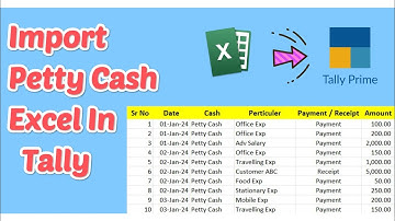 How to Import cash Transactions from Excel, Import Excel of Petty cash in TallyPrime
