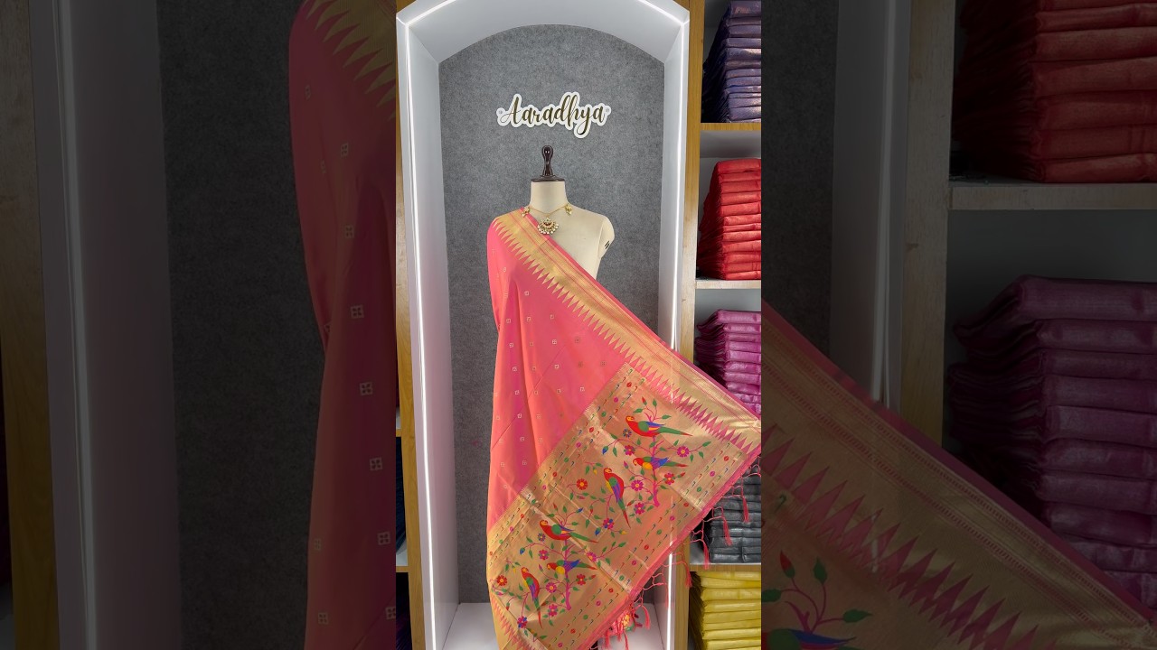 Pure Zari Temple Parrot Paithani Dupatta