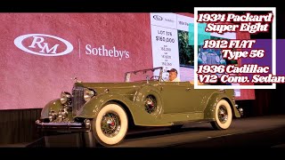 2022 RM Sotheby's,Hershey 1934 Packard,1912 FIAT,1936 Cadillac V12 #rmsothebys #classiccars