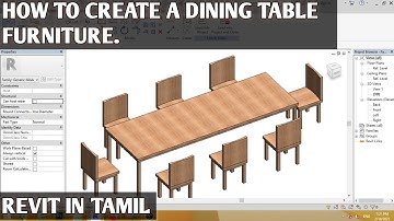 How to create Dining table furniture using metric furniture families in Revit.