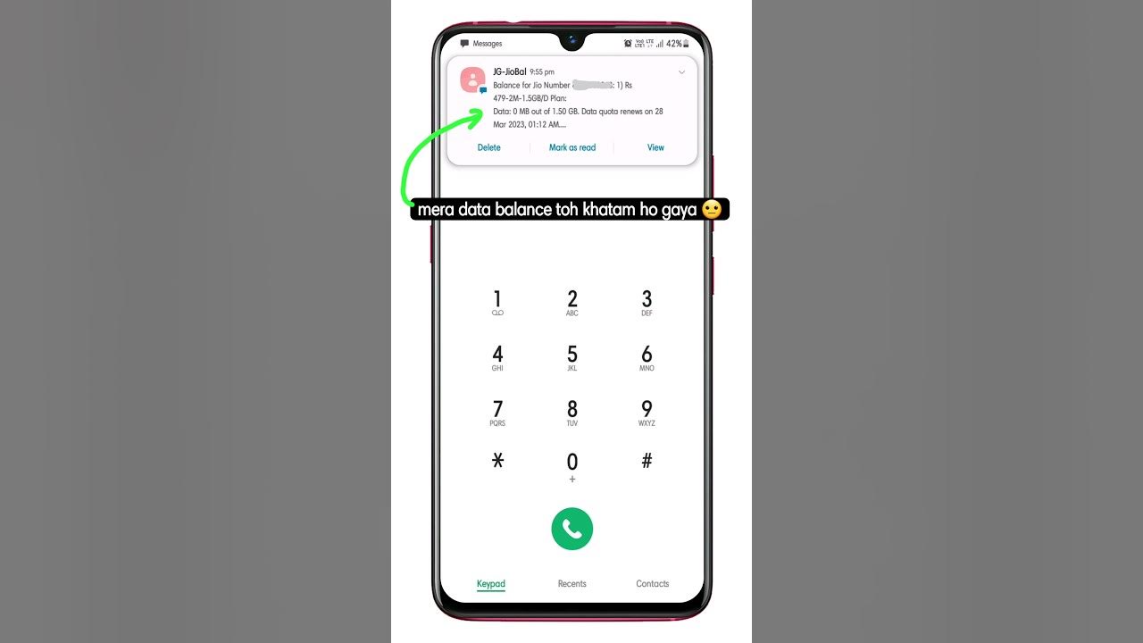 JIO SIM KA MOBILE DATA KAISE CHECK KARE 🤔? ( EASY TRICK ) shorts YouTube
