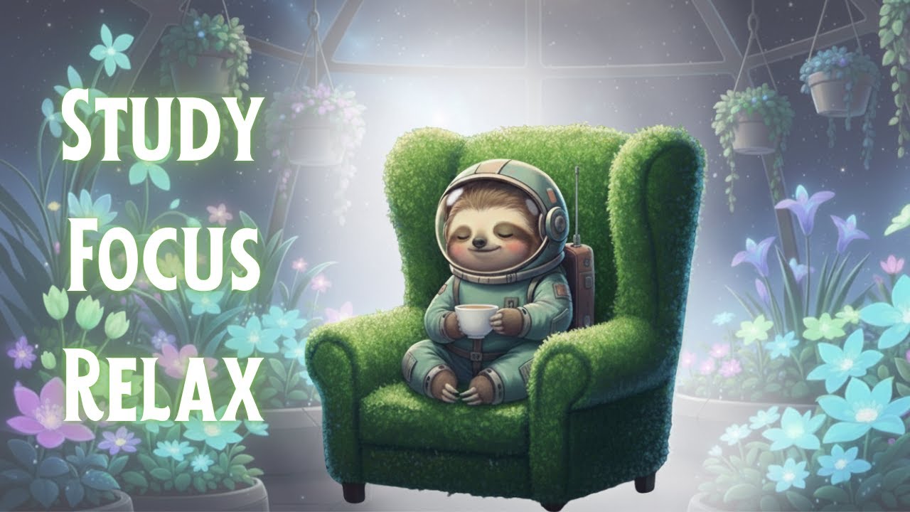 Greenhouse Lofi Space Sloth Study Music for Deep Focus, Calm Concentration & Relaxing Work Ambience