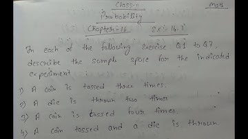 Class 11 || Chapter Probability Ex:-16.1 || Question no.1 to 4 Answer.