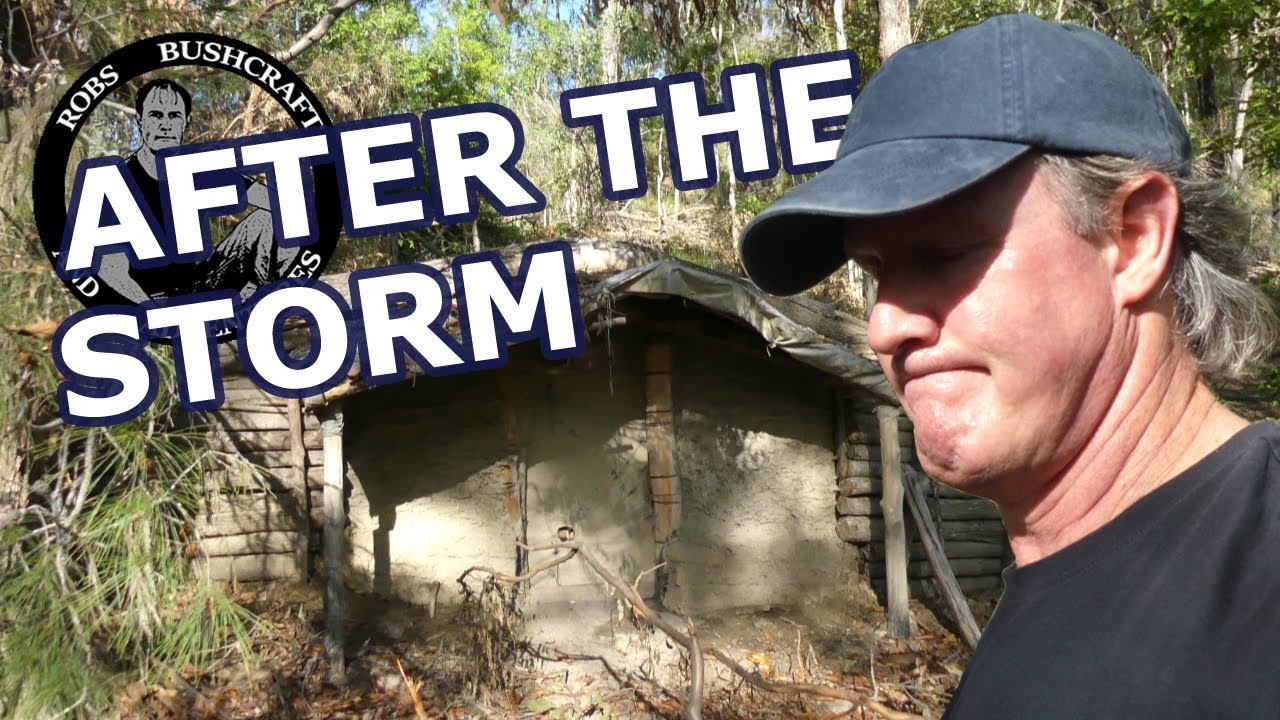 Aftermath from end of year storm - Bushcraft earth shelter has a new ...