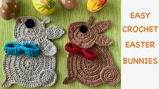 Easy Crochet Easter Bunny - quick and fun project for beginners, pattern step by step, Home deco
