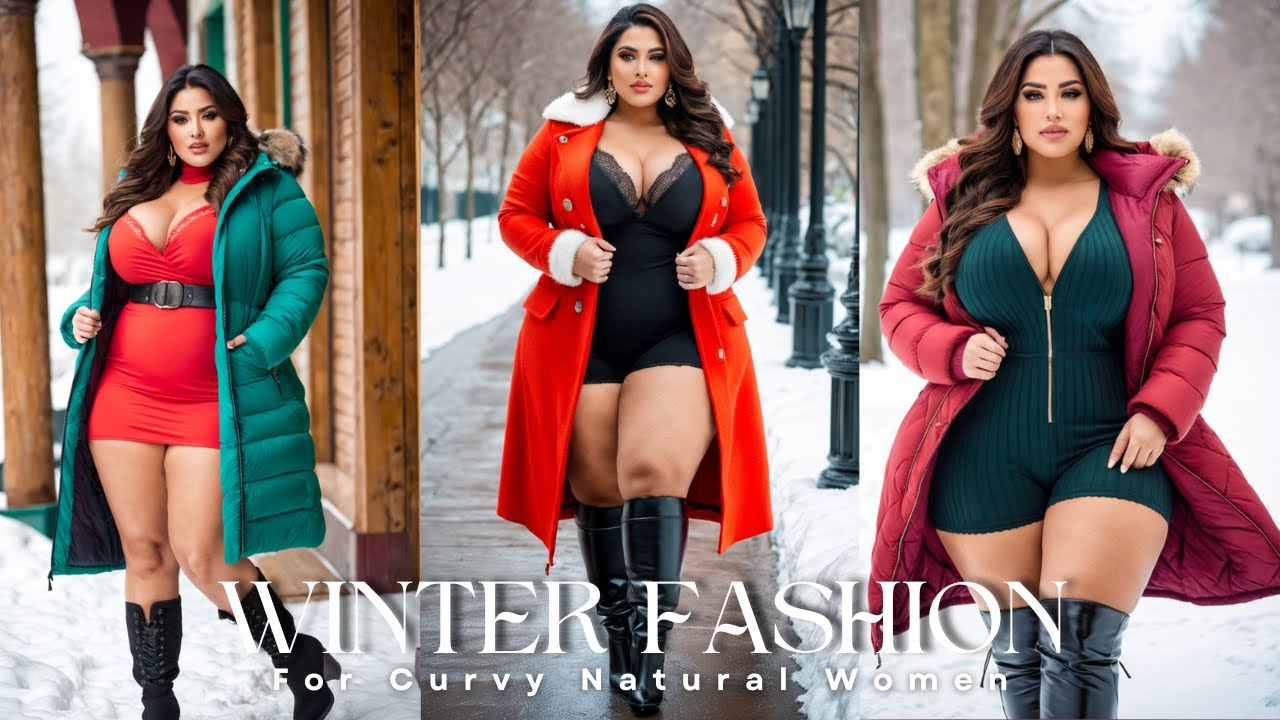 🌟 Winter Chic: Vibrant Color Fashion Dresses for Plus Size Natural Curvy  Women! 🧥❄️ 