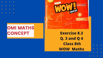 Exercise 8.3 Q 3 AND Q 4 WOW MATHS CLASS 8TH #inequalities