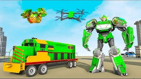 Flying Train Robot Transforming Game 2021: Train Robot Mode - Android Gameplay