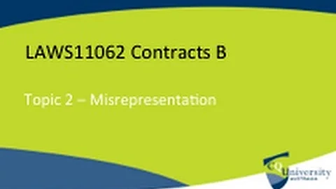 Misrepresentation in Contract Law