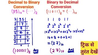 🔥How to Convert Decimal to Binary🤔 | Binary to Decimal | Decimal to Binary