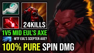 7.35 IMBA MID AXE 1v5 Call Eul's Scepter Combo 1 Shot Culling Blade Unlimited Pure DPS Dota 2