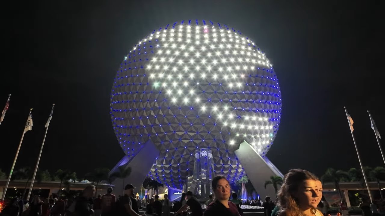 Spaceship Earth Gets Completely Transformed at Night | Epcot Magic