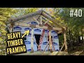 The cabins heavy timber entrance is starting to look fantastic   cabin series ep 40