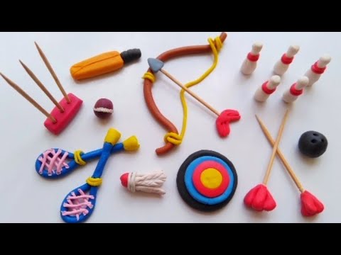 How to make Miniature Polymer Clay Sports Items - Indoor/Outdoor