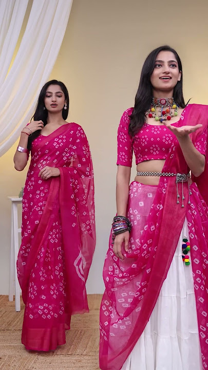 Saree to navratri outfit hack #meesho #saree #navratrichaniyacholi #navratri