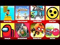 Among Us,Shortcut Run,Assassin Hunter,Badland Brawl,Ball Hero,Brawl Stars,AngerOfStick5,Rodeo Stampe