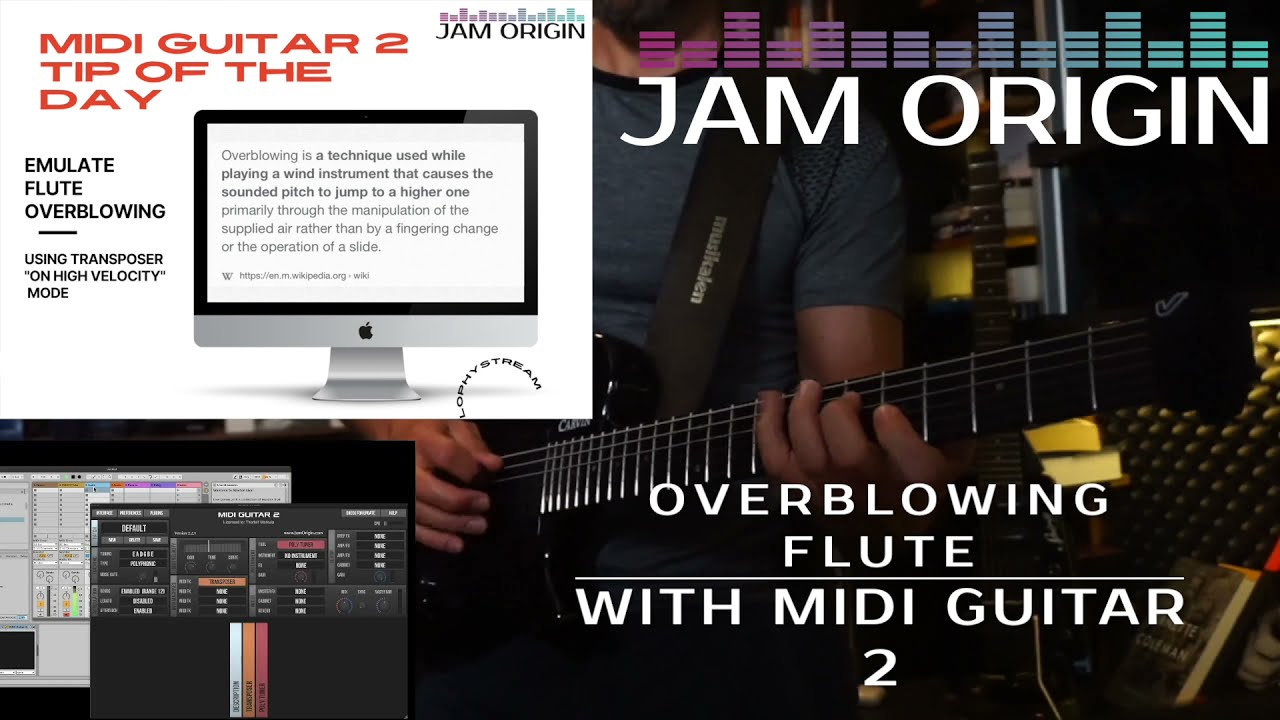 Overblowing SWAM Flute with MIDI Guitar 2 Transposer instead of any external expression controller