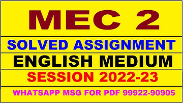 mec 2 solved assignment 2022-23 in english | mec 2 solved assignment 2022-23 | mec 2 2023