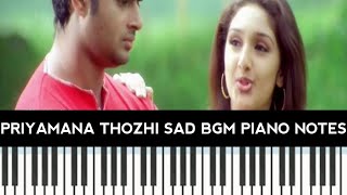 Priyamaana thozhi sad bgm piano  notes