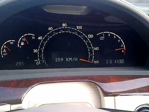 S600 0-180 mph (290 km/h) Mercedes W220 V12 biturbo acceleration