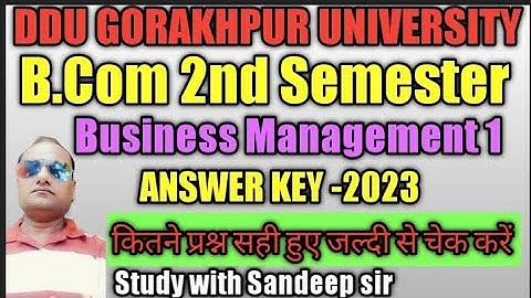 DDU semester exam2023 ||Business management paper 1||answer key2023 || B.Com 2nd semester||