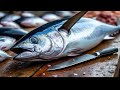 Witness the Tuna Expert from Sorong City in action cutting tuna at the traditional fish market.