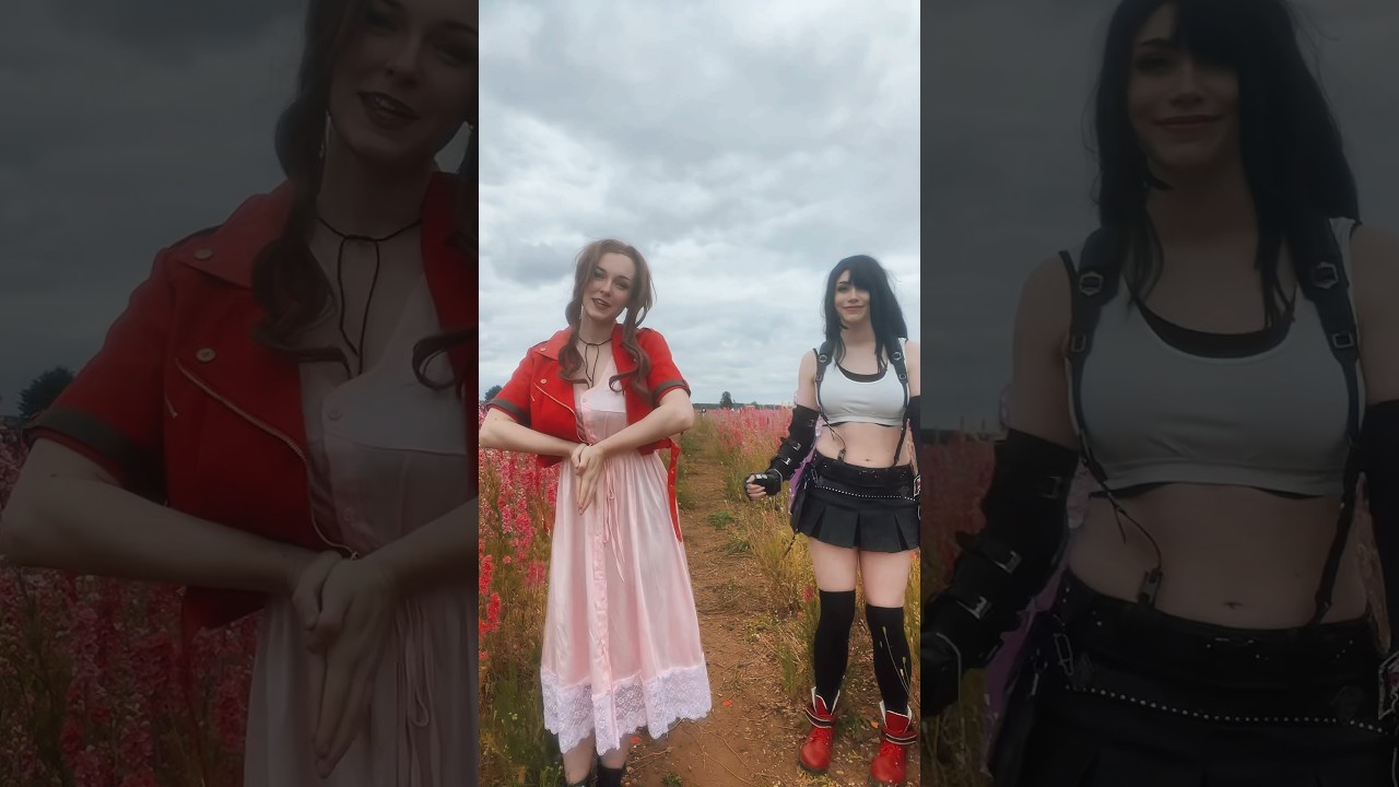 🌺✨Aerith and Tifa dancing✨🌺 surprise cameo 👀 final fantasy cosplays #shorts