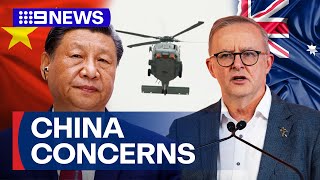 PM Albanese urged to protest China’s President over targeting of navy helicopter | 9 News Australia