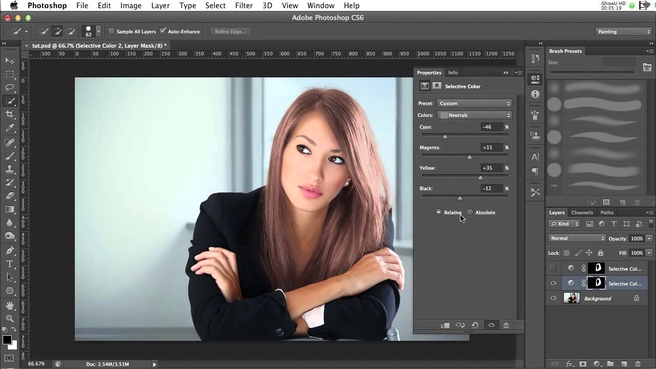 How to change hair color in photoshop cs6 tutorial 10Youtube com - YouTube