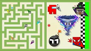 Squares vs ALL BOSS – Survival Challenge in the Maze💥🟥 screenshot 5