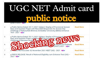 UGC NET Admit card 2021 download। UGC NET news today । ugc NTA today update। UGC NET NTA admit card