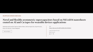 Novel and flexible asymmetric supercapacitors based on NiCo2O4 nanosheets coated on A... | RTCL.TV