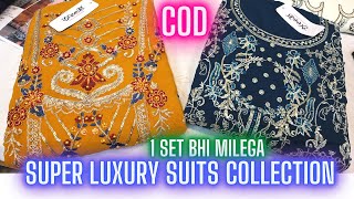 Super Luxury Suits Collection  Quality A Grade  (Showroom Pieces) Cash on delivery 1 set mil jayega