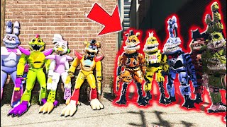 ALL GLAMROCK ANIMATRONICS vs ALL CORRUPTED ANIMATRONICS (GTA 5 FNAF Mods)