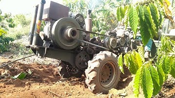 Cận cảnh xe  công nông chở Gỗ khủng Leo dốc vườn Cafe