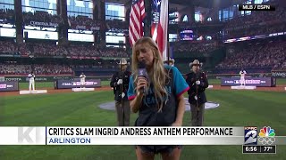Singer Ingrid Andress says she was drunk during panned MLB anthem performance, will get treatment