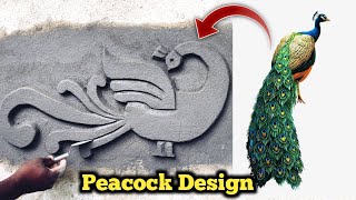 Peacock Amazing Design Our National Bird Peacock Cement Sand And Design - By Raj M Bhadrak Resimi