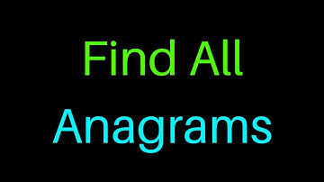 Find all Anagrams in JavaScript - Interview Question