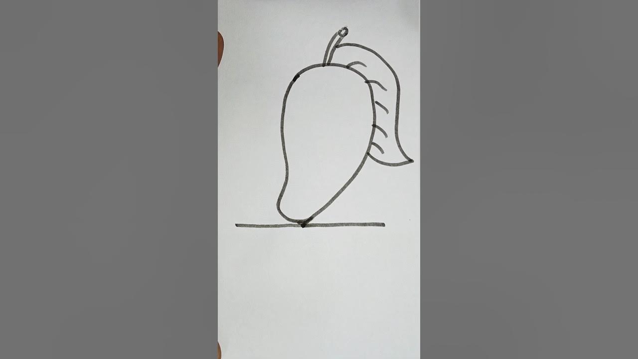 Easy Mango Drawing/Number 2 se 🥭 kaise banayeviralshortsdrawing mangodrawing YouTube