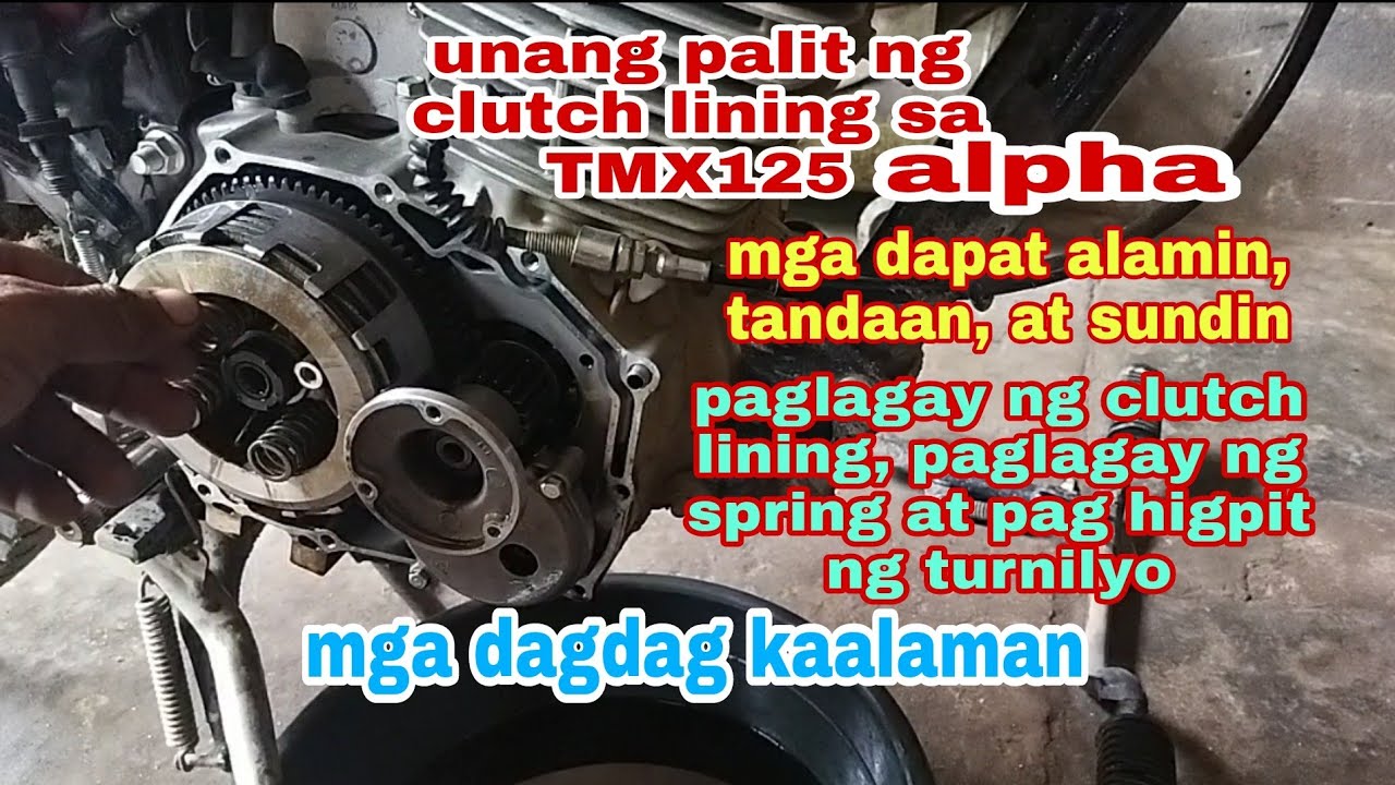 tamang kabit ng clutch lining, paglagay ng spring, paghigpit ng turnilyo TMX 125 ALPHA (unang palit)