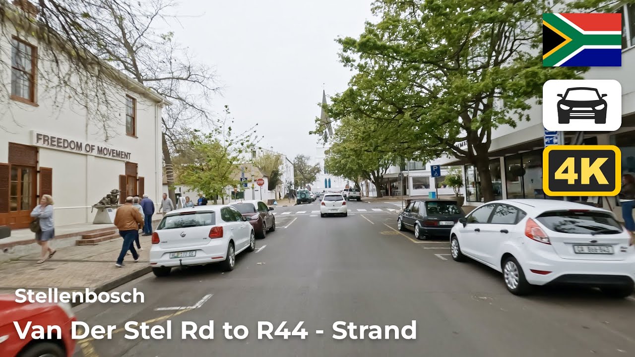 South Africa, Stellenbosch - Drive from Van Der Stel to R44 Strand - Nonstop Driving | ASMR | 4K