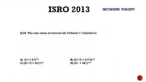 Q69 | ISRO 2013 Solution Electronics | ISRO Scientist | ISRO Electronics Previous Year Paper