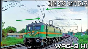 HIGH RISE PANTOGRAPH WAG-9 Hi WITH FREIGHT CONTAINER WAGONS AND HIGH SPEED RUN